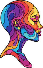 Modern Pop Art Female Portrait Vector Illustration