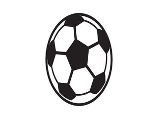 Fototapeta premium Simple black and white illustration of a classic soccer ball on a plain background
