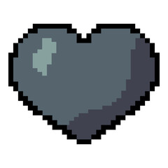Obraz premium Vector Pixel Icon of Gray Heart