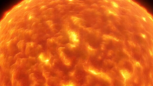Solar surface granulation with glowing plasma texture