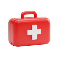 Obraz premium Red first aid kit icon isolated on transparent background isolated on transparent background