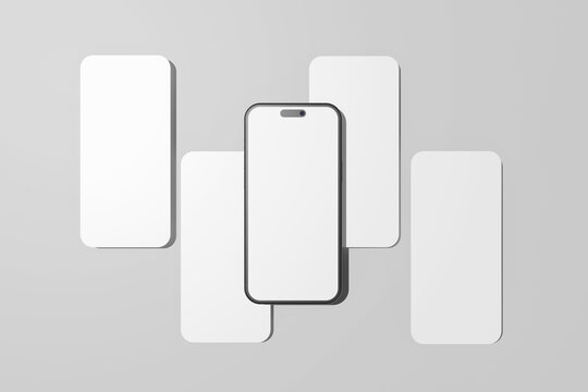 Realistic blank phone screen mockup for apps, UI previews, branding and social media, 3D rendered