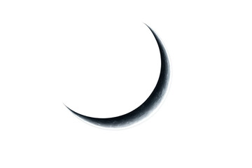 Obraz premium Crescent moon glowing in space, symbolizing astronomy, night sky, and different lunar phases. Transparent background