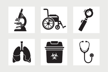 Medical and health care icons collection vector illustration.