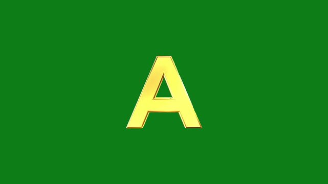 Golden letter A on green background