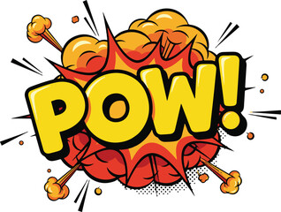 Comic POW Sound Effect Explosion Speech Bubble Pop Art Vector