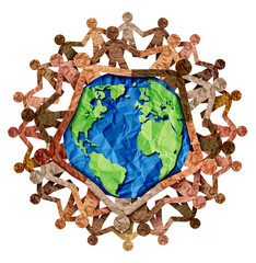 Youth Day Concept and Multicultural Society or Multiculturalism with ethnic groups and Global Unity or World diversity and earth day international culture as a concept of diversity and young people co