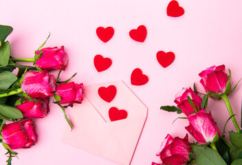 Beautiful and festive background for valentines day, birthday or anniversary celebration with red...