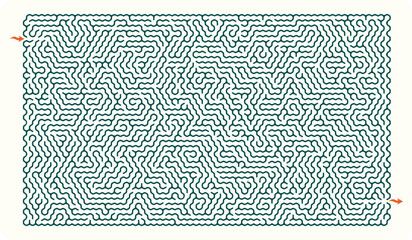 Custom designed complex maze game in scalable vector format