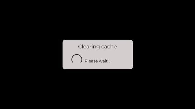 clearing app cache please wait loading screen for mobile application settings.