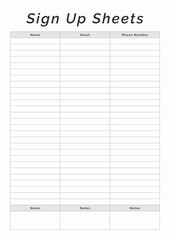 Sign Up Sheets