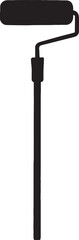 Black Silhouette of a Paint Roller on White Background