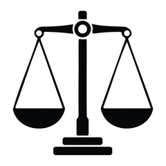 Justice Scale Silhouette Icon Symbol of Law and Balance