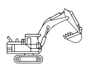 Excavator Line Icon Construction Machinery Illustration