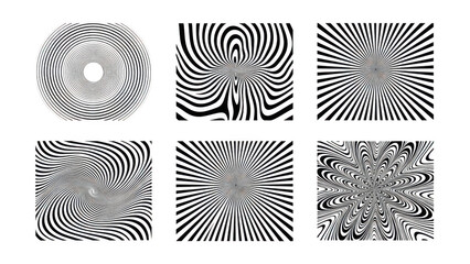 Abstract optical illusions isolated on transparent background