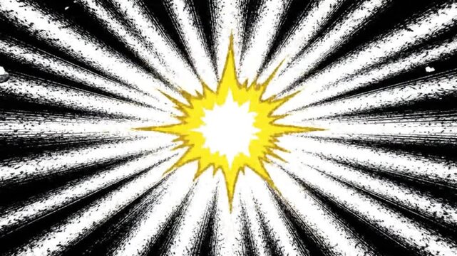 Dynamic Comic Book Explosion Background with Scattered Debris and Speed Lines