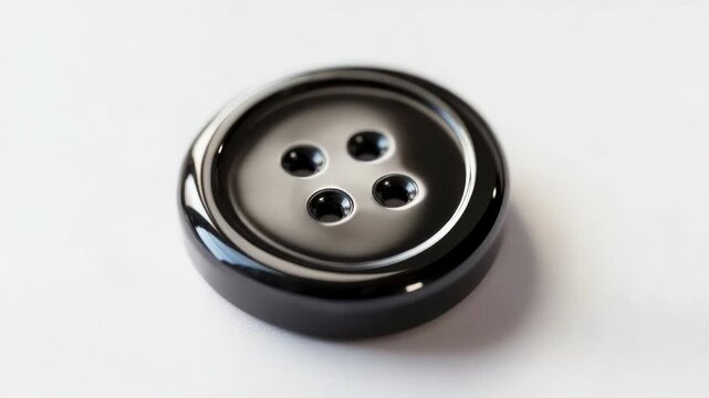 Video A detailed view of a single button on a white background, suitable for commercial or editorial use