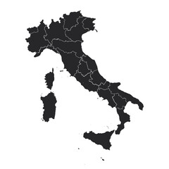 Minimalist Italian Silhouette with Regional Borders for Infographics, Travel, and Education