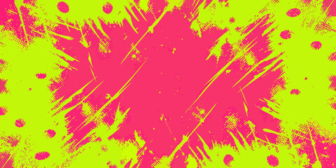 Obraz premium Vibrant pink and yellow abstract splash background with energetic brushstroke effects