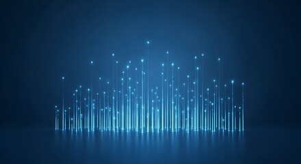 Vibrant blue light trails create dynamic digital landscape