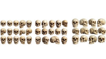 &ldquo;Diverse Human Skulls Collection PNG, isolated on transparent background&rdquo;
