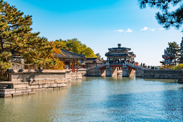 The scenic beauty of the Summer Palace in Beijing, a Qing Dynasty Imperial Garden of China