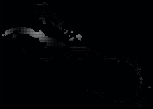 Rectangle shape pattern Caribbean Island country Infographic vector map of design political territory on black background