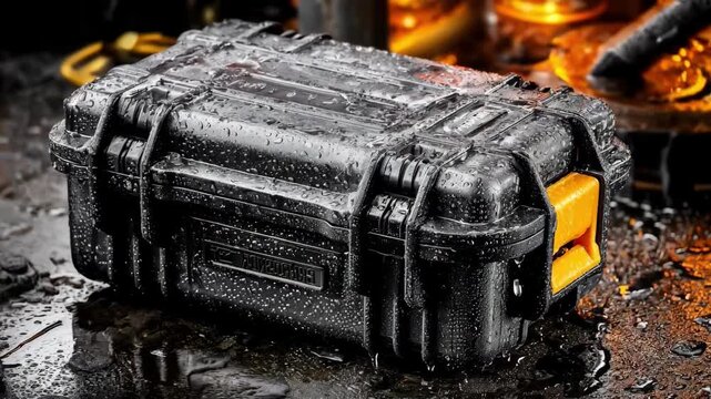 Medium shot of a dustproof pager case showcasing its sealed edges and protective design against dirt and debris in rugged industrial environments