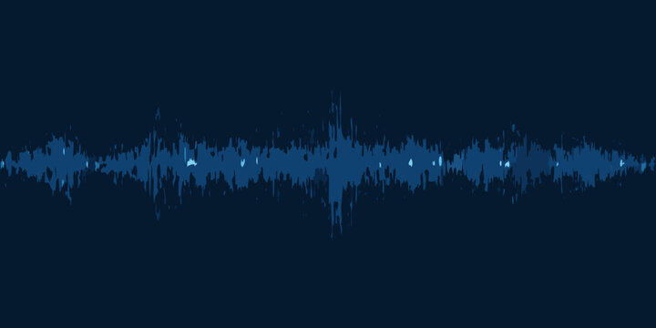 a blue sound wave on a dark background