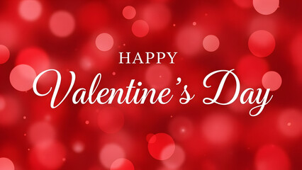 Happy valentine's day background with red bokeh lights