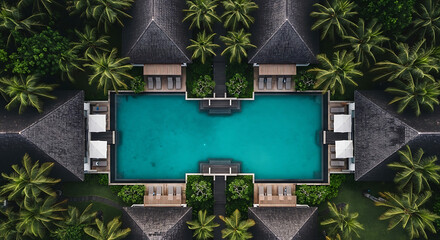 Tropical Oasis: Aerial View of a Luxury Escape.