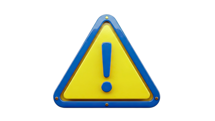 3D Warning Sign with Exclamation Mark