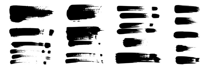 Abstract black ink brush strokes arranged in a loose, flowing composition, rippling lines and varying thickness across a white background
