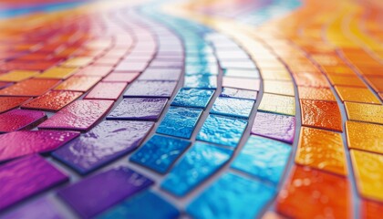 Naklejka premium カラフルなガラスのモザイクの画像 ステンドグラス タイル