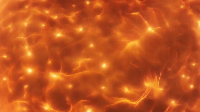 Full solar sphere with glowing plasma surface patterns