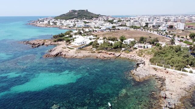 Kelibia From the skies - Drone Shot - Tunisia Beach