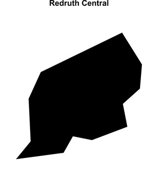 Redruth Central (England) blank outline map