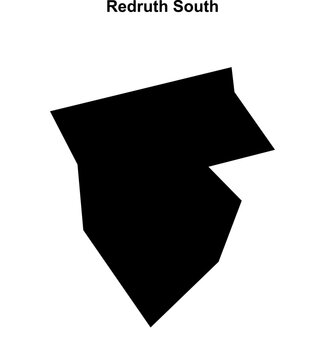 Redruth South (England) blank outline map