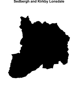 Sedbergh and Kirkby Lonsdale (England) blank outline map