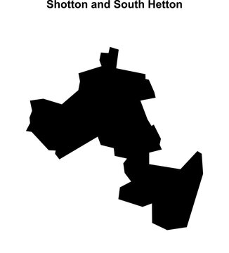Shotton and South Hetton (England) blank outline map
