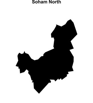 Soham North (England) blank outline map