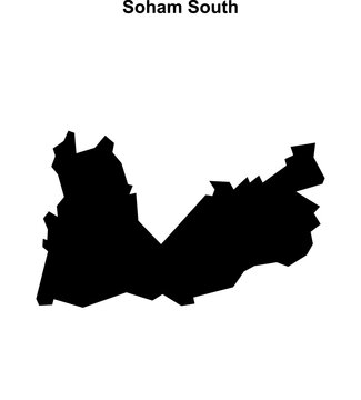 Soham South (England) blank outline map