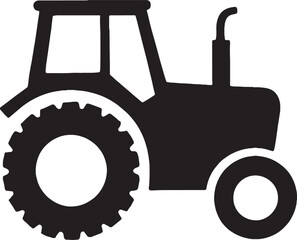 Silhouette of a tractor, symbolizing agriculture, farming, and rural life