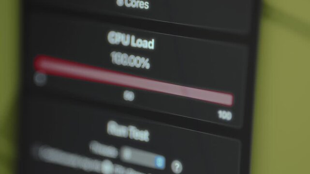 System performance monitoring interface showing the current utilization of the central processing unit
