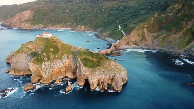 Aerial View of San Juan de Gaztelugatxe, Basque Country