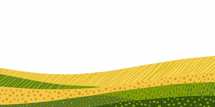 Rolling hills of green and gold fields a simple landscape background
