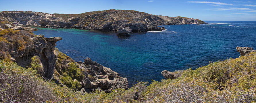 Coast at Cape Vlamingh on Rottnest Island at Fremantle, Perth, Western Australia, Australia
