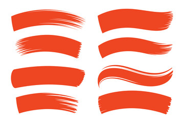 Obraz premium Set of red brush strokes Vector, illustration