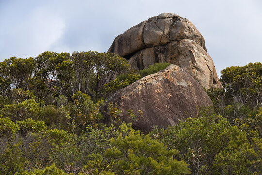 Rock formation at the hiking track to Little Hellfire Bay in Cape Le Grand National Park, Western Australia, Australia
