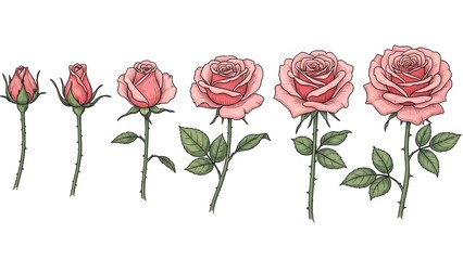 Fototapeta premium Rose flower clipart clipart